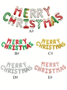 14pcs/Set Merry Christmas Letter Balloons Set,Metallic Foil Balloons Christmas Backdrop Decor,Christmas Party Decorations Supplies,Christmas Gifts, For Christmas Indoor And Outdoor Decorations To Create A Festive Atmosphere And Create A Perfect Party