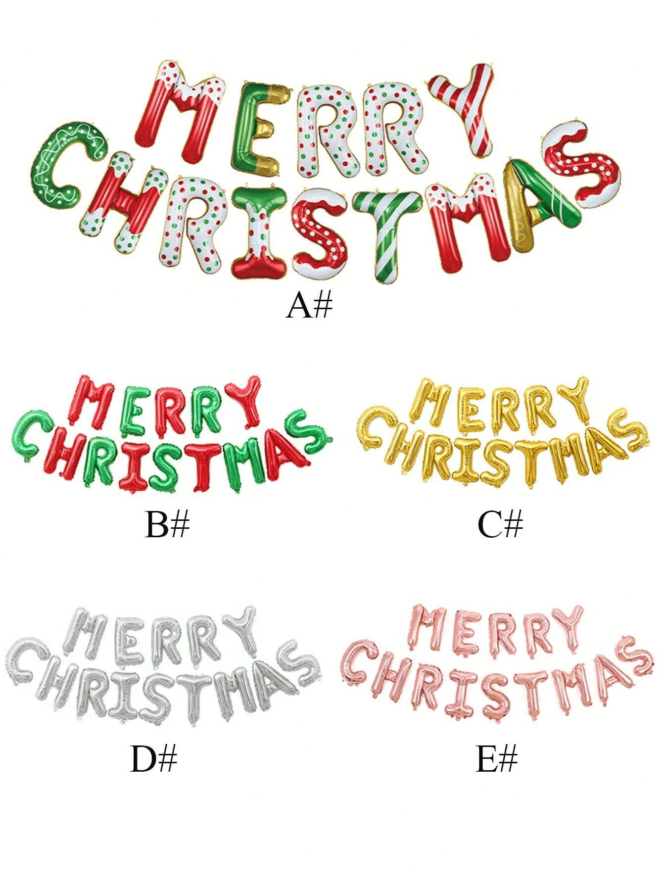 14pcs/Set Merry Christmas Letter Balloons Set,Metallic Foil Balloons Christmas Backdrop Decor,Christmas Party Decorations Supplies,Christmas Gifts, For Christmas Indoor And Outdoor Decorations To Create A Festive Atmosphere And Create A Perfect Party