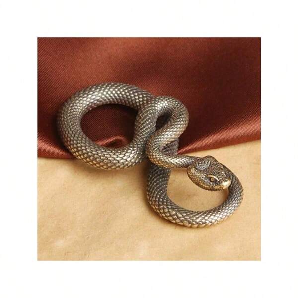 1 Stück Schlüsselanhänger Anhänger aus Messing mit Python Muster, Schlange Sternzeichen, Wohlstand Taille Anhänger, kleine Kupfer Ornamente, Weihnachtsgeschenke, Party Dekorationen, Geschenke zur Schulanfang