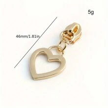 10 piezas Cierres de cremallera decorativos en forma de corazón negro de nailon para bolsas, ropa, chaquetas, manualidades y costura DIY