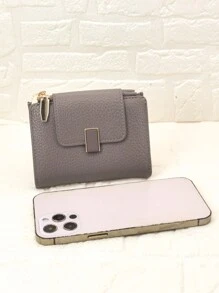 MINGYOU Women's Short Snap Fastener Wallet PU Leather Soft Tree Bark Texture High-Quality Multifunctional Fashion Casual Card Holder Zipper Compact Stylish Coins Convenient To Carry PU Leather S For Women Wallet Purse Wallet Small Wallet