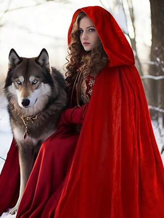 1pc Hooded Cloak Velvet Cape With Hood Christmas Capes Women Witch Costume Vampire Cloak Wizard Robe Men Cosplay Costume