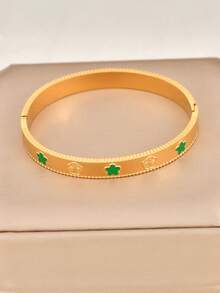 1 件优雅复古花卉和星星时尚奢华手链设计，百搭女士手链