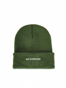 1 件 Y2K 风格男女通用“不感兴趣”针织帽，温暖时尚，适合秋冬季户外活动和街头派对