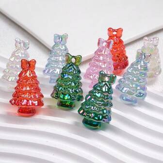 5 Pieces Assorted Acrylic Charm Pendants Christmas Tree Charms Christmas Theme Decorative Pendants For DIY Earring Bracelet Necklace Craft Jewelry Making