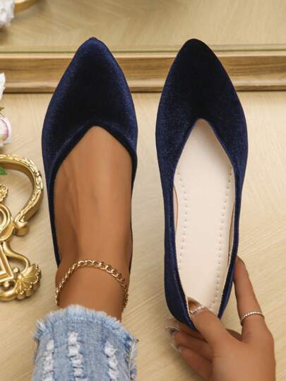 Fall/Winter Fashion Sweet Floral Pointed Toe Flat Shoes, Soft Bottom Comfortable Work Shoes For Women, Imported Large Size 35-45, Slip-On Casual Flat Shoes, Suitable For Dress, Lightweight And Comfortable Flats