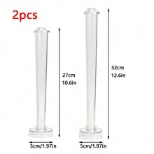 1-2 件圆头柱长杆亚克力蜡烛模具光滑易脱模塑料圆柱锥形蜡烛制作工具 DIY 婚礼装饰礼物 - 無色 - 查看 10