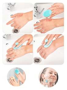Escova de Limpeza Facial de Silicone com Ventosa, Escova Facial Exfoliante Manual para Limpeza Profunda dos Poros, Exfoliante Suave, Escovas de Lavagem Facial para Homens e Mulheres, Escova Facial, Bolsa, Organizador, Armazenamento