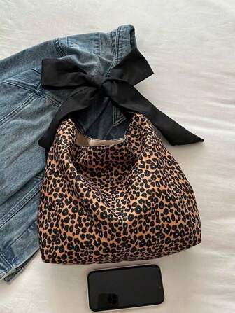 Fashion Cute Bow Handväska, Casual Canvas Axelväska, Lämplig för skolan, arbete, Dejting, Trendig Bow Handväska för kvinnor
