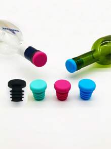 3pcs Silicone Bottle Caps, Durable Screw Threaded Silicone Sealing Stoppers - Multicolor - View 1