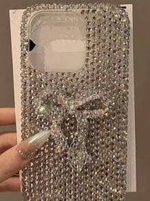 Ốp lưng điện thoại Apple 1 chiếc sang trọng lấp lánh đính đá Rhinestone Bling tương thích với iPhone 16 15 14 13 12 11 Pro Max Plus bảo vệ ống kính Ốp lưng mềm - Trong sáng - Xem 4