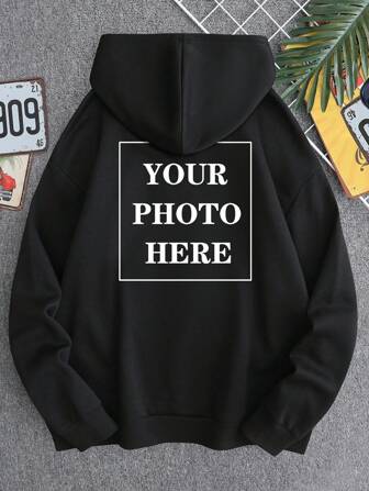Gepersonaliseerde hoodie met fotoprint voor heren, gepersonaliseerd ontwerp voor Halloween, terug naar school, Kerstmis, Valentijnsdag, verjaardag, feest, jubileum, casual mode pullover hoodies, zwart, geschikt voor herfst en winter, decoratief, Dawg stijlvol, mode, hipster, gecontracteerd, gemakkelijk kostuum, bescheiden mode, minimalistische chic, casual op maat, uniek, gepersonaliseerd, ideale cadeaus voor hem, familie, vriend, vrienden, kinderen