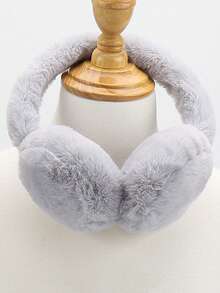 1 件可爱毛绒可折叠耳罩，冬季防风耳罩，适合女士，适合秋季骑自行车和户外活动 - 彩色 - 查看 8