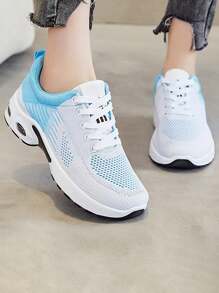 Zapatos deportivos de moda para mujer, zapatos para caminar transpirables y huecos, zapatos casuales de verano con cordones para entrenamiento, tenis, senderismo, zapatos de tenis para mujer, zapatos deportivos casuales de color sólido, adecuados para correr, ir al gimnasio, fiesta, uso diario, zapatos de tenis cómodos y transpirables, zapatos para correr , Nuevo estilo 2024, ligero y transpirable. Zapatillas de deporte sencillas para mujer, zapatillas de lona estampadas para mujer, zapatos transpirables de malla de punto ligeros, zapatillas planas modernas y versátiles, cómodas y modernas, zapatos de senderismo informales para estudiantes universitarias, pesados ​​y ligeros, cómodos y transpirables en primavera y otoño, con amortiguación para cuidar de tus pies. - Azul - Ver 1