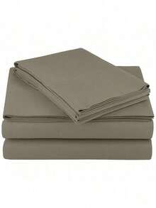 Bed Sheet Set 4 Piece Egyptian Comfort 1800 Count Ultra Soft Deep Pocket - 棕色 - 查看 5