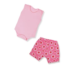8 Piece Baby Bodysuit, Tank Top And Shorts, Plain And Printed, Summer, Boy And Girl - Màu Hồng baby - Xem 2