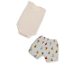 8 Piece Baby Bodysuit, Tank Top And Shorts, Plain And Printed, Summer, Boy And Girl - Màu Hồng baby - Xem 4