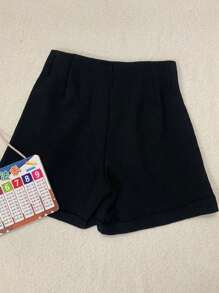 Women's Elegant Linen Pleated Shorts 5053# - Negro - Ver 5