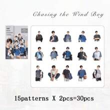 30 张/包时尚男孩人物贴纸，适用于剪贴簿 DIY 工艺粘贴装饰 - 彩色 - 查看 14