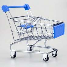 Kit 3 Shopping Cart Ornament With 12cm Decorative Stainless Steel Storage Box - Màu xanh lam - Xem 6
