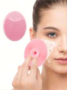 Escova de Limpeza Facial de Silicone com Ventosa, Escova Facial Exfoliante Manual para Limpeza Profunda dos Poros, Exfoliante Suave, Escovas de Lavagem Facial para Homens e Mulheres, Escova Facial, Bolsa, Organizador, Armazenamento