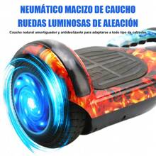 Monopatín eléctrico Hoverboard de 7 "con luces LED para ruedas, altavoces Bluetooth, manillar, patinete autoequilibrado - Azul - Ver 8