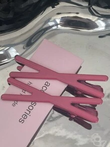 6个Y2K糖果色优雅发夹，粉色、白色、玫瑰红，X形，简约百搭，适合日常出行、休闲、派对、通勤、度假、发型设计、化妆、服装配饰，发夹、发卡、发卡、发卡，学生用品，大学用品，粉色发夹，可爱配饰，发饰，新年魅力