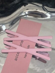 6个Y2K糖果色优雅发夹，粉色、白色、玫瑰红，X形，简约百搭，适合日常出行、休闲、派对、通勤、度假、发型设计、化妆、服装配饰，发夹、发卡、发卡、发卡，学生用品，大学用品，粉色发夹，可爱配饰，发饰，新年魅力