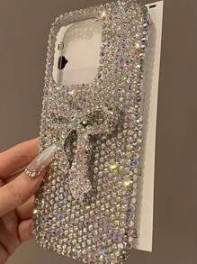 Ốp lưng điện thoại Apple 1 chiếc sang trọng lấp lánh đính đá Rhinestone Bling tương thích với iPhone 16 15 14 13 12 11 Pro Max Plus bảo vệ ống kính Ốp lưng mềm - Trong sáng - Xem 1