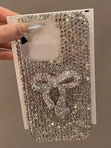 Ốp lưng điện thoại Apple 1 chiếc sang trọng lấp lánh đính đá Rhinestone Bling tương thích với iPhone 16 15 14 13 12 11 Pro Max Plus bảo vệ ống kính Ốp lưng mềm - Trong sáng - Xem 2