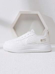 Alan Vincent 2025 春季新款女鞋白色鞋子低帮系带运动鞋舒适运动鞋女士平底鞋百搭购物鞋 - 白色 - 查看 10