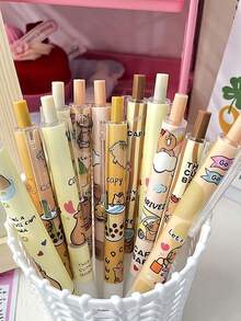 1 pieza/3 piezas/6 piezas Bolígrafo de Capibara (6 piezas/Caja), color y estilo aleatorios, pluma de papelería creativa de alta calidad para estudiantes, suministros de firma de oficina, regalo para familia, amigos, compañeros de trabajo, niños, niñas, útiles escolares, juguetes para niñas, Capibara, juguetes para niños - multicolor - Ver 6