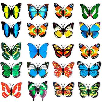 10pcs Butterfly Fridge Magnets, Girls Room Decor Butterflies Wall Decor Crafts, Colorful Strong Refrigerator Magnets, Reusable Home Decorative Stickers
