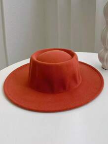 1 chiếc Mũ len cổ điển thanh lịch dễ thương phong cách Boho Chic mùa thu cho nữ, mũ phớt vành tròn rộng phong cách Pháp đa năng, thích hợp cho các buổi đi chơi hàng ngày - Nhiều màu - Xem 19