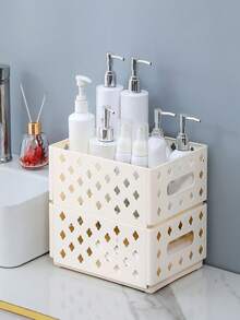 1pc Foldable Cream Storage Basket, Desktop Stationery Storage Box, Household Kitchen Storage Basket, Makeup Storage Box - Multicolor - View 11