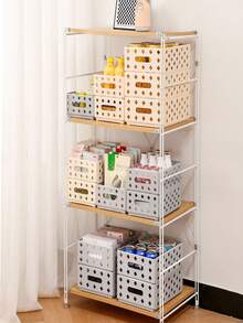 1pc Foldable Cream Storage Basket, Desktop Stationery Storage Box, Household Kitchen Storage Basket, Makeup Storage Box - Multicolor - View 12