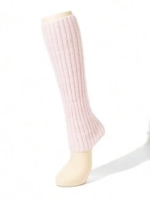 1pair Women Autumn/Winter Solid Color Striped Neon Color Knit Leg Warmersaccessories For Women - Multicolor - View 14