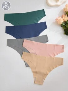 5 chiếc quần lót thể thao cạp trễ gợi cảm mềm mại thoải mái thoáng khí cho nữ - Nhiều màu - Xem 3