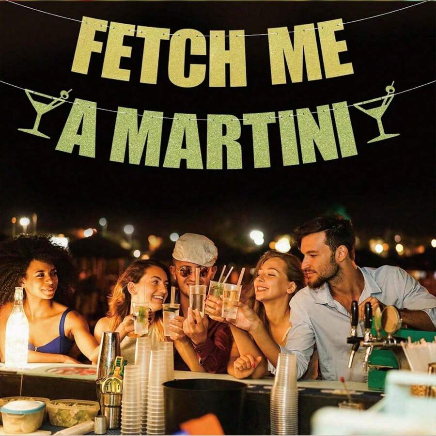 The Party Banner Is Made Of HighQuality Green And Silver Glitter