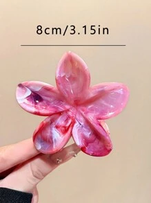 1 件时尚粉色渐变色塑料发夹，大花朵造型，优雅简约的发饰，适合日常佩戴、派对、通勤、度假等场合。可用于扎发、做发型，或作为洗脸、沐浴和化妆配饰。完美搭配服装和其他配饰。情人节发夹、爪夹、发夹、发夹、发夹、发夹、接发夹、学校用品、学院风秋冬发饰，适合女士度假装扮。 - 粉色 - 查看 2