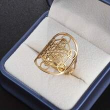 1 szt. Pierścień ze stali nierdzewnej Metatrona z regulowanym rozmiarem, sygnet Archanioła, pierścień z kwiatem lotosu, geometria Salomona, biżuteria damska - Moda - Zobacz 9