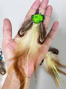 3 件装猫玩具，逼真昆虫飞虫羽毛猫玩具带铃铛，伸缩杆替换头猫玩具宠物用品 - 彩色 - 查看 3