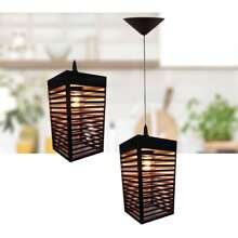 02 Pendant Ceiling Light Oriental Model Made Of Wood With Complete Wiring, Black Color - màu đen - Xem 3