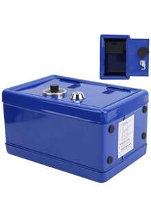 1 Piece Mini Metal Money Saving Box With Lock - Navy Blue - View 7