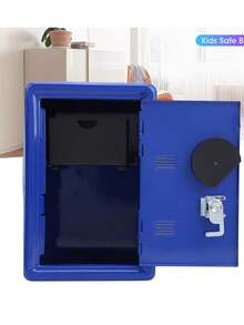 1 Piece Mini Metal Money Saving Box With Lock - Navy Blue - View 3
