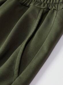 4pcs Men Casual Sport Solid Color Drawstring Waist Ankle Cuff Sweatpants - Multicolor - View 9