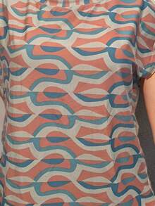 Women's Short Sleeve Printed Plus Size Blouse - G1 G2 G3 G4 G5 - Real Plus Size - PRINT 30 - Nhiều màu - Xem 2