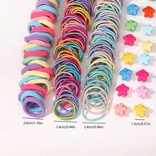 1190件套女孩闪亮蝴蝶发夹、花朵发圈组合套装 - 小花朵发爪、弹力发圈、发绳、不伤发发圈、发饰、日常发夹、发饰礼品 - 彩色 - 查看 5