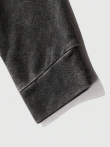 Men's Graphic Hoodie Sweatshirt With Letter & Figure Print, For Spring And Autumn - Black - View 5