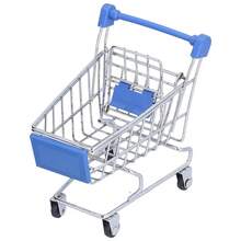 Kit 3 Shopping Cart Ornament With 12cm Decorative Stainless Steel Storage Box - Màu xanh lam - Xem 1
